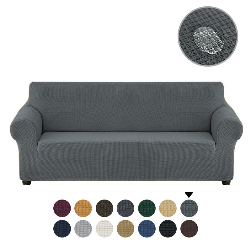Sofa cover made of waterproof elastane material.