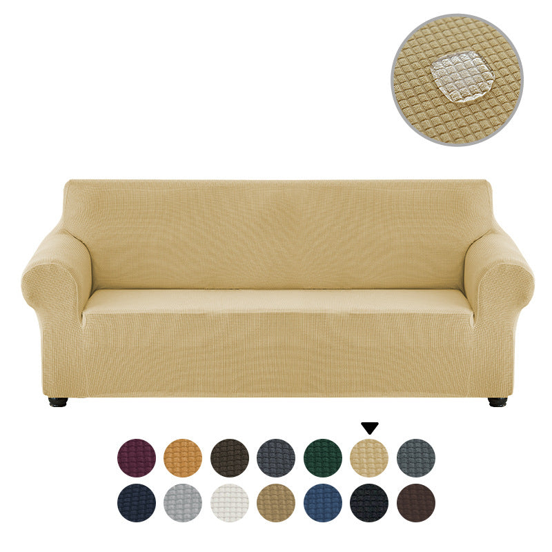 Sofa cover made of waterproof elastane material.