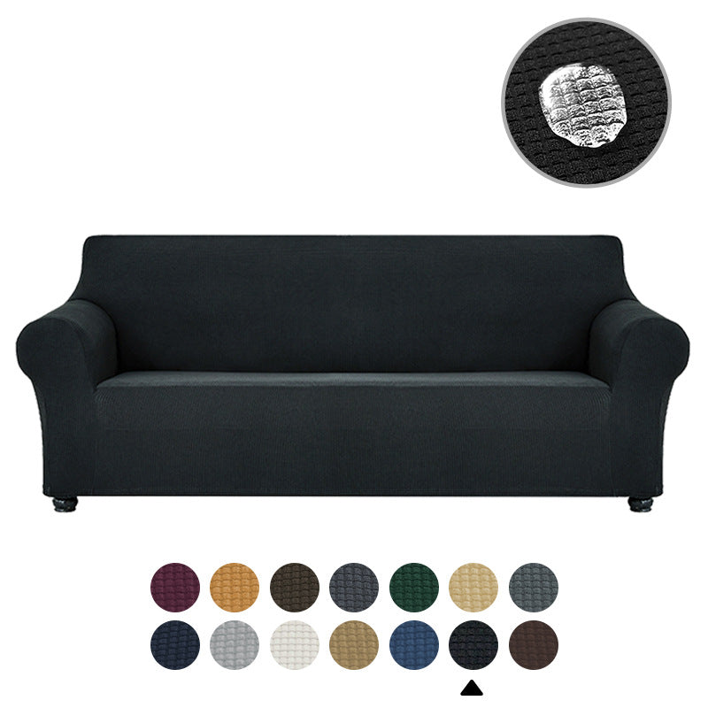 Sofa cover made of waterproof elastane material.
