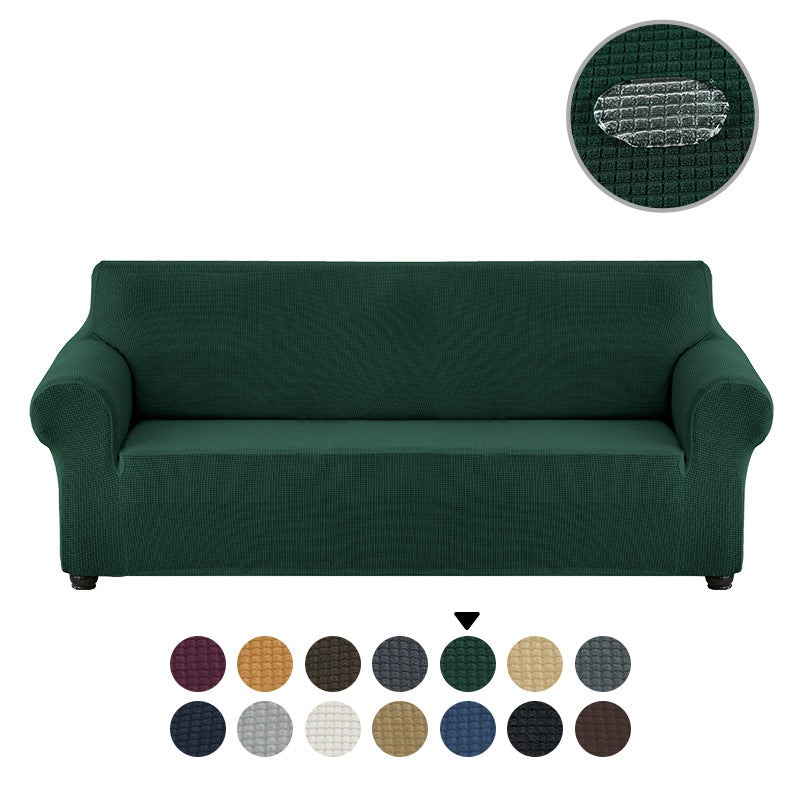 Sofa cover made of waterproof elastane material.