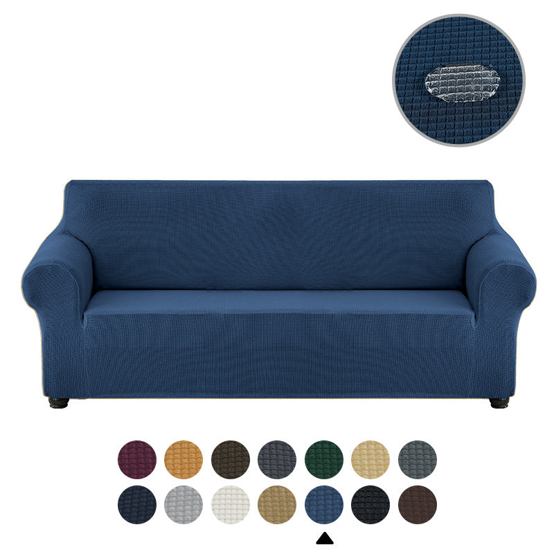 Sofa cover made of waterproof elastane material.