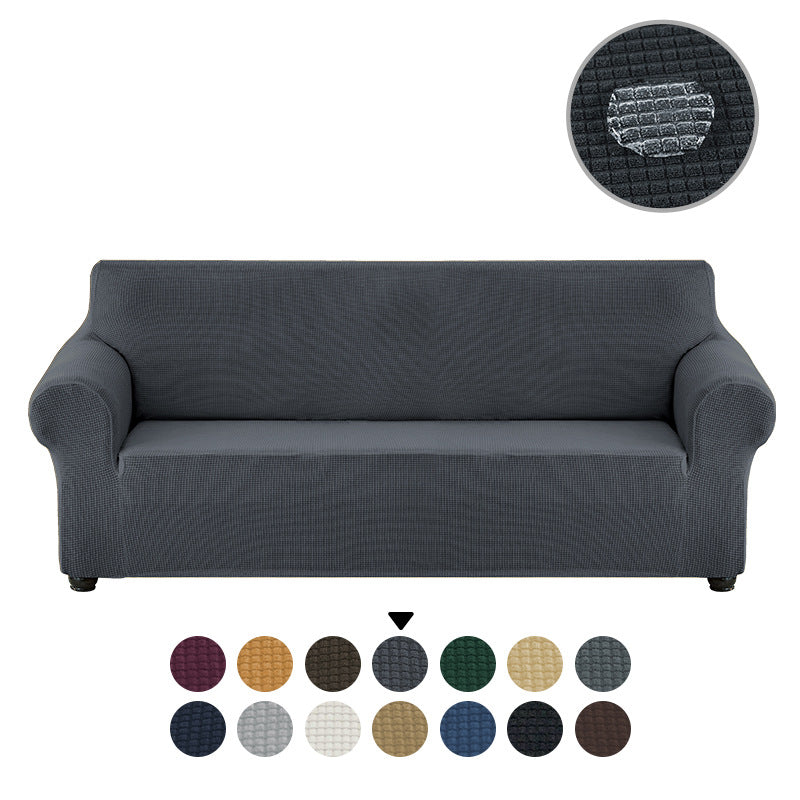 Sofa cover made of waterproof elastane material.
