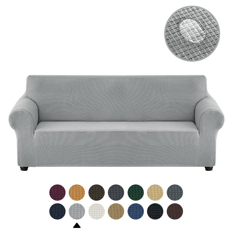 Sofa cover made of waterproof elastane material.