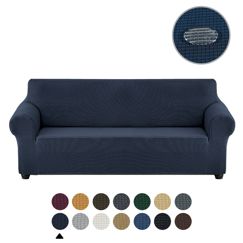 Sofa cover made of waterproof elastane material.