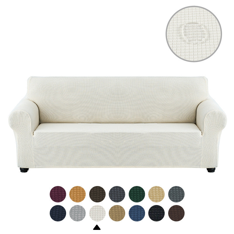 Sofa cover made of waterproof elastane material.