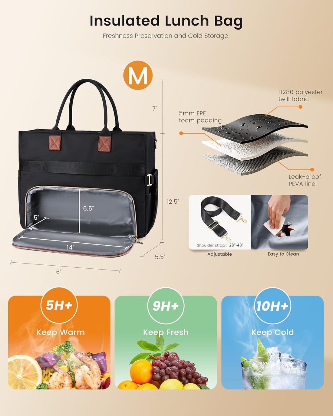 2-in-1 Lunch Tote Bag for Women