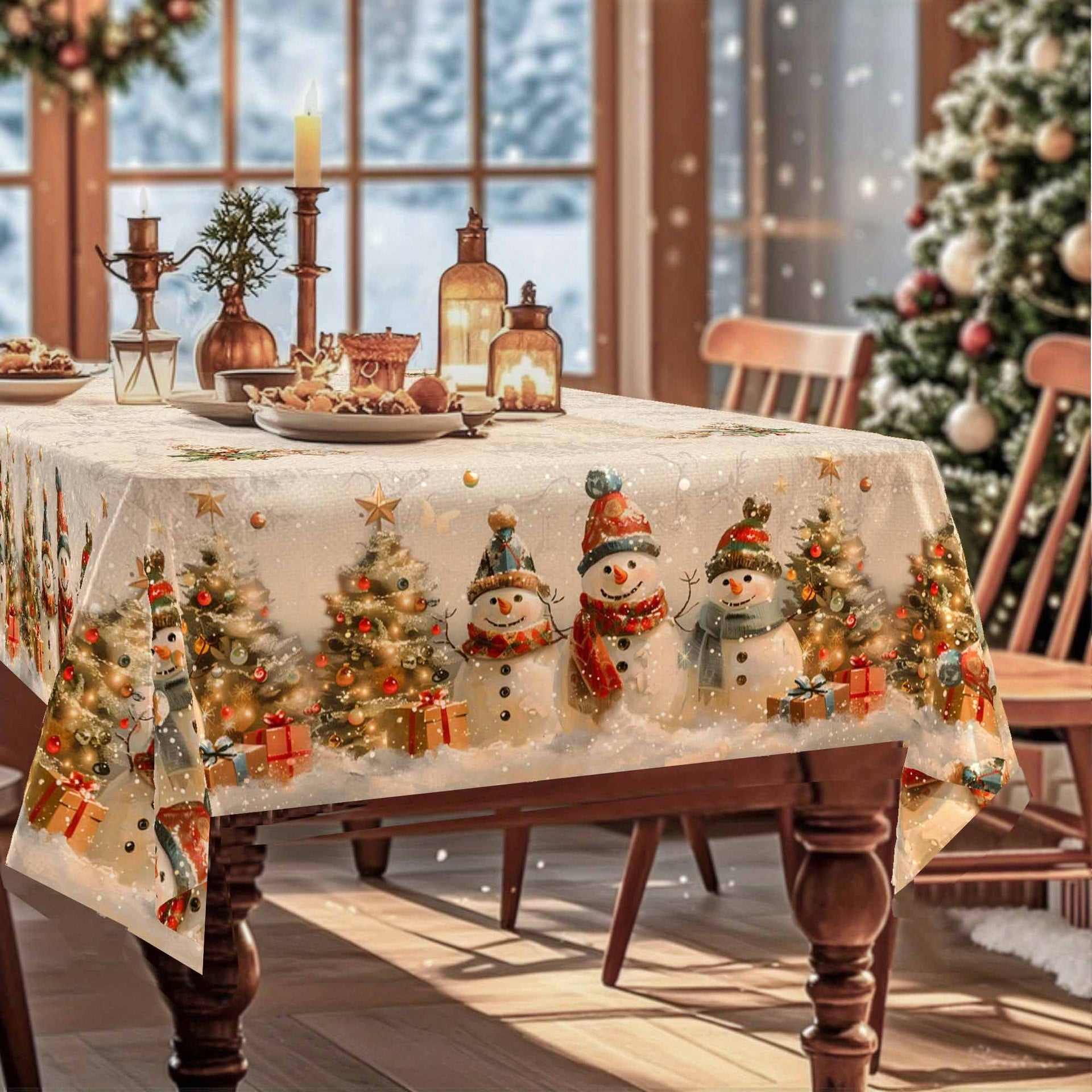 New home décor tablecloths for the living room and dining room, cross-border Christmas collection, with heat-insulating and anti-scorching table placemats.