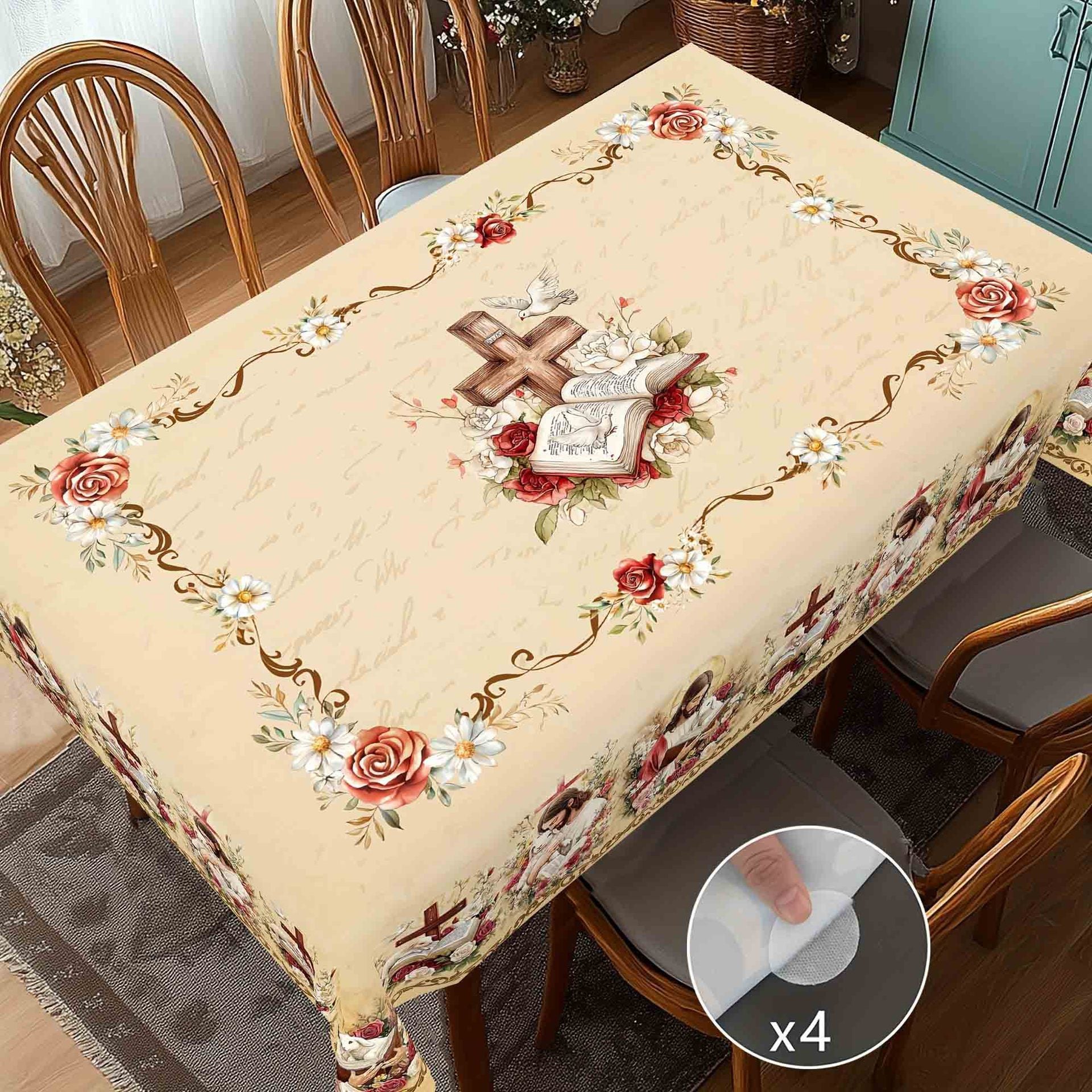 New home décor tablecloths for the living room and dining room, cross-border Christmas collection, with heat-insulating and anti-scorching table placemats.