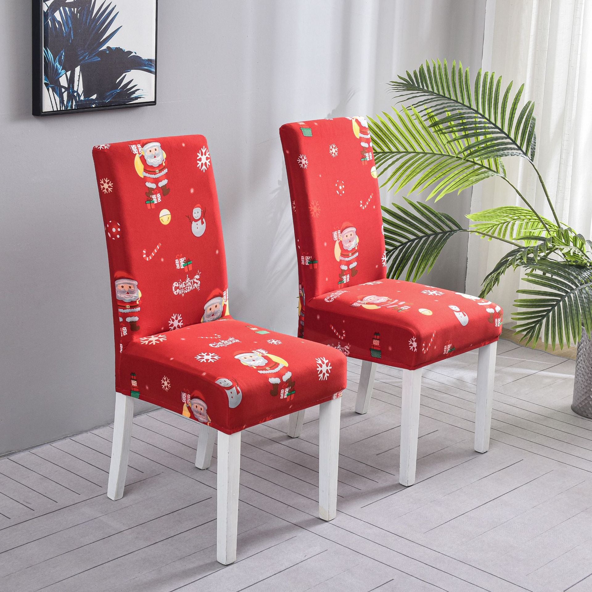 Christmas-themed chair covers and chair covers for hotel restaurants