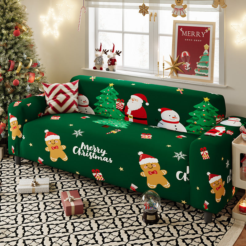 Nordic-style Christmas sofa cover made from highly stretchy milk silk