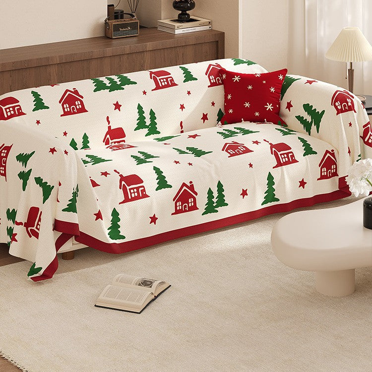 Highdi Nordic Christmas Sofa Cover Sofa Throw 1 2 3 4 Seater Corner Sofa L Shape One Piece Soft Versatile Sofa Protector as Sofa Blanket, Couch Throw and Bedspread