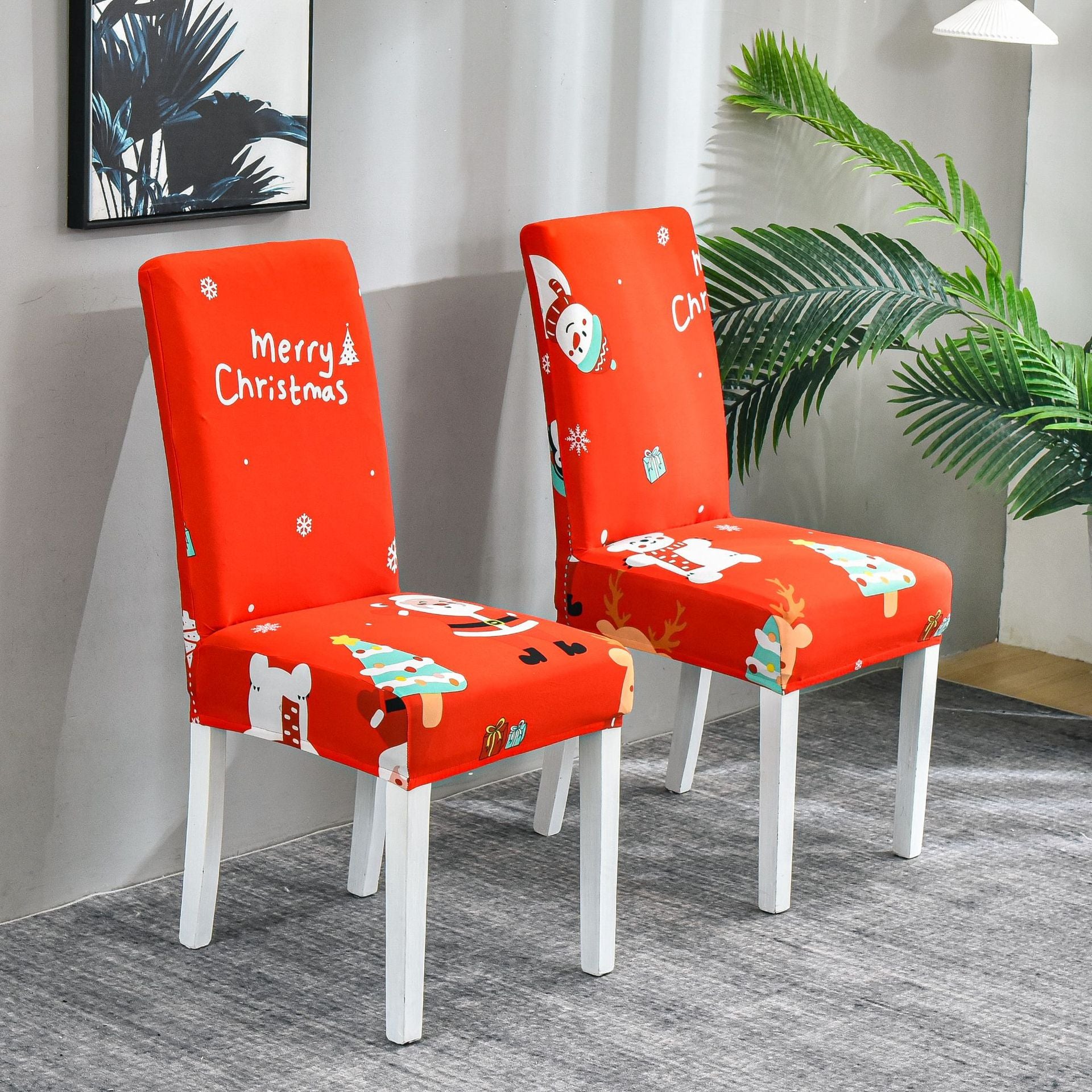 Christmas-themed chair covers and chair covers for hotel restaurants