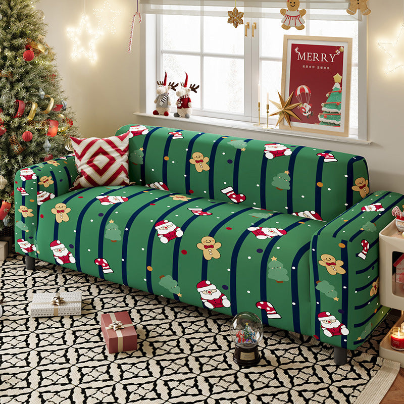 Nordic-style Christmas sofa cover made from highly stretchy milk silk