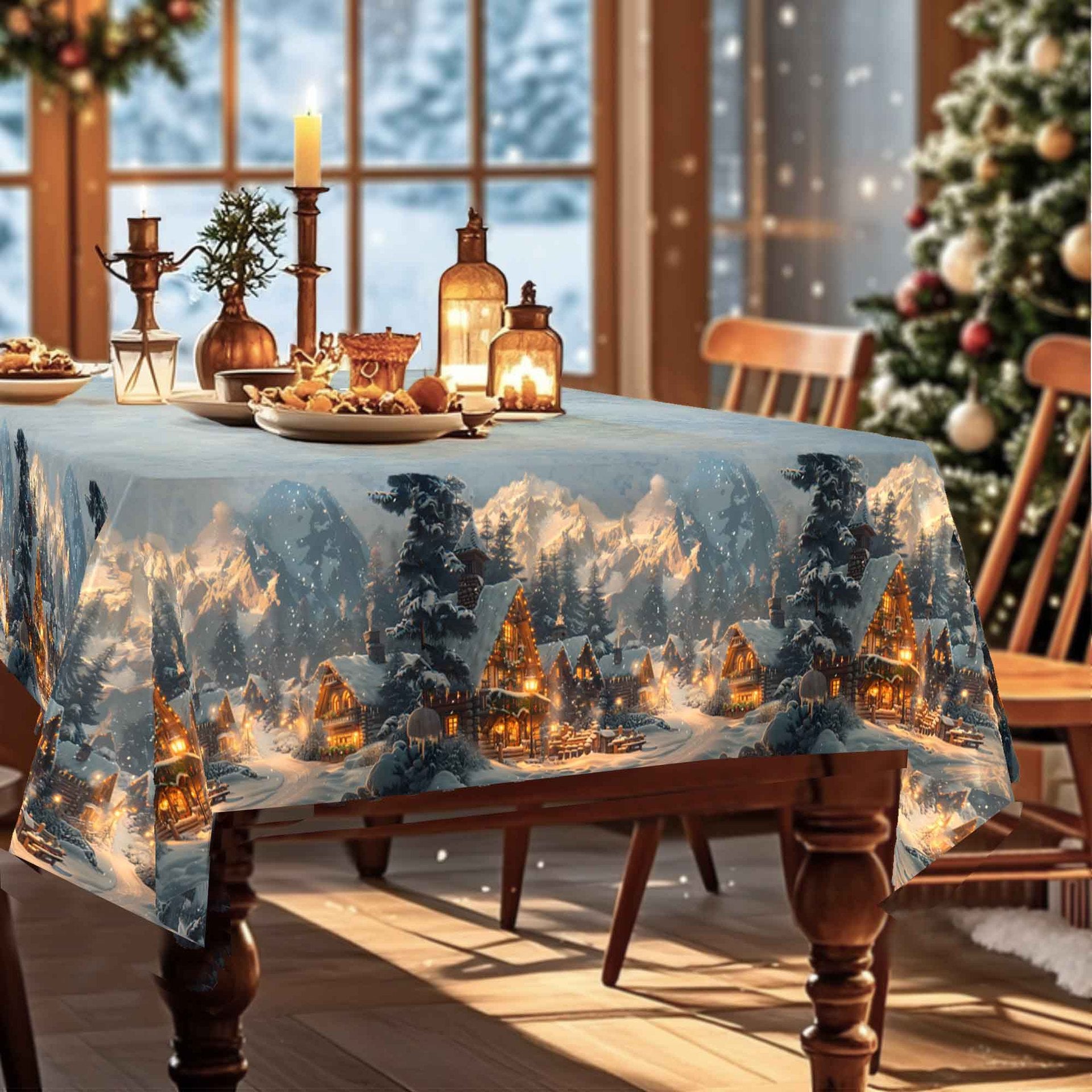 New home décor tablecloths for the living room and dining room, cross-border Christmas collection, with heat-insulating and anti-scorching table placemats.