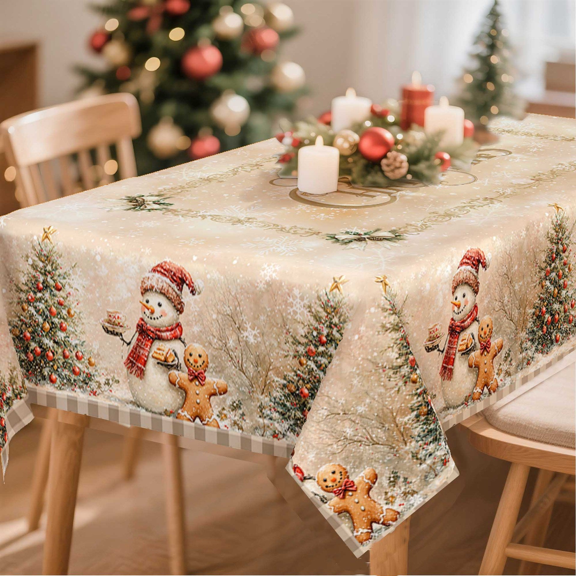 New home décor tablecloths for the living room and dining room, cross-border Christmas collection, with heat-insulating and anti-scorching table placemats.