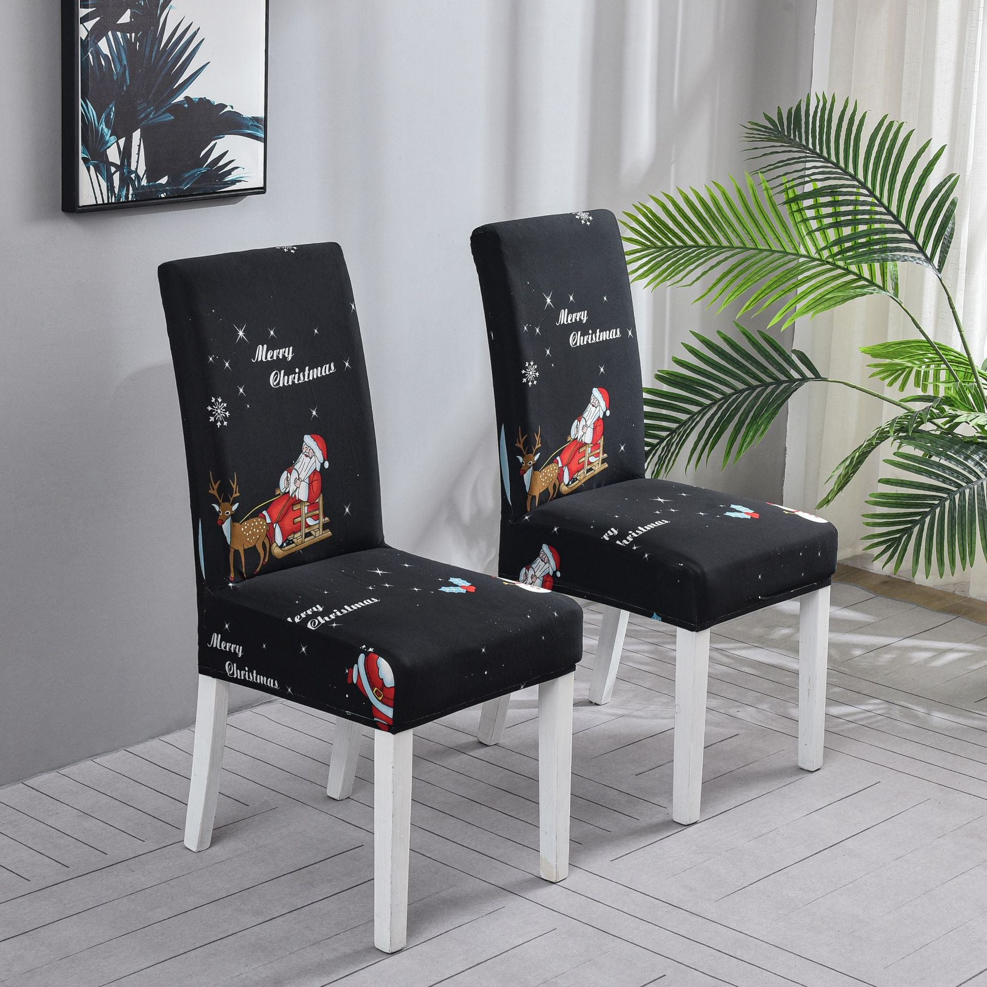 Christmas-themed chair covers and chair covers for hotel restaurants