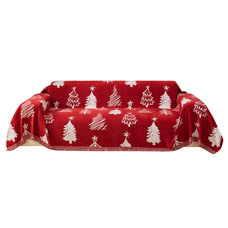 Durable, thick, waterproof sofa cover with a Christmas pattern